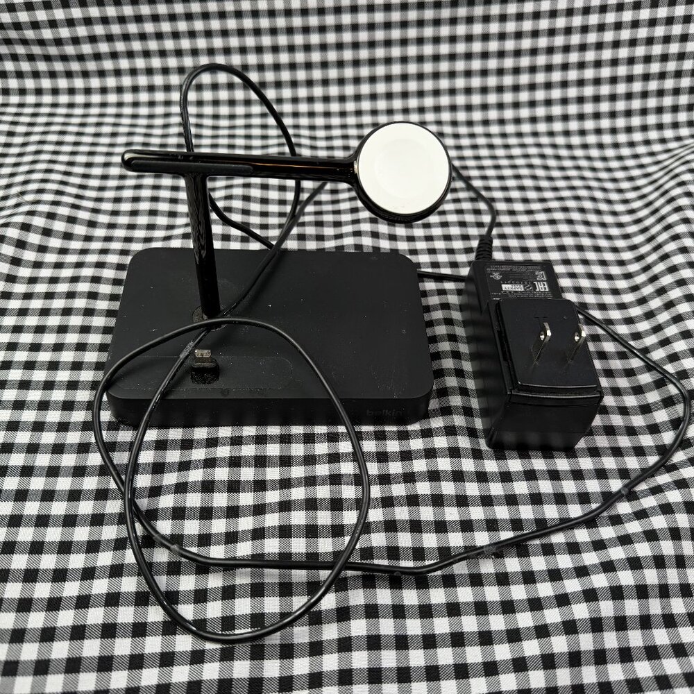 Belkin Apple Watch + iPhone Charging Dock Stand Black Model F8J183 Power Adapter